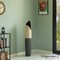 Freestanding Ceramic Floor Vase - Handcrafted Beige Polka Dot Striped Top and Black Bottom, Large Waterproof Vase for Tall Floral Arrangements, Unique Shaped Flower Holder
